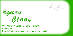 agnes cloos business card